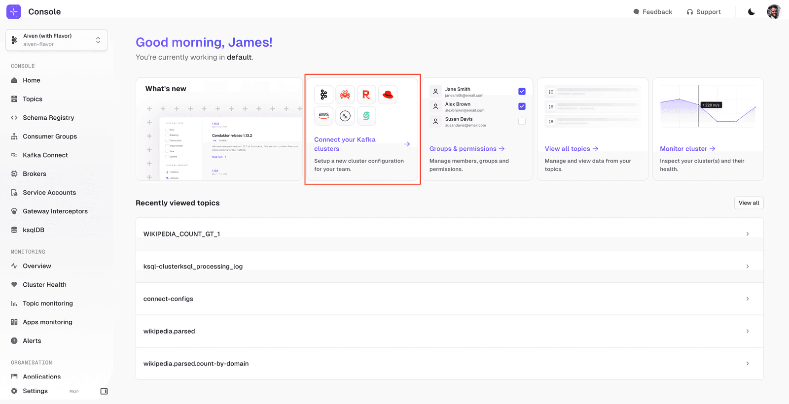 Conduktor Console UI: Add Cluster screen with name and bootstrap server fields