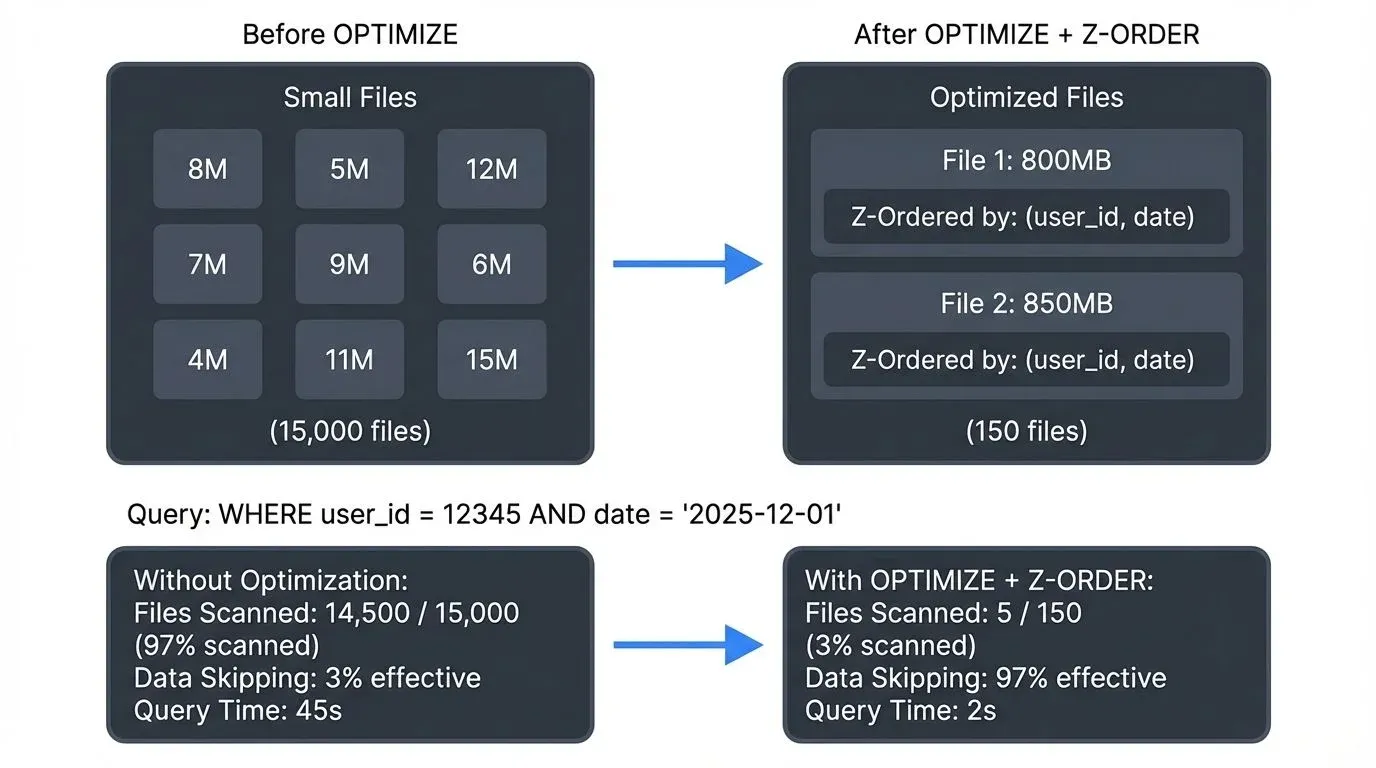 OPTIMIZE and Z-ORDER transformation workflow