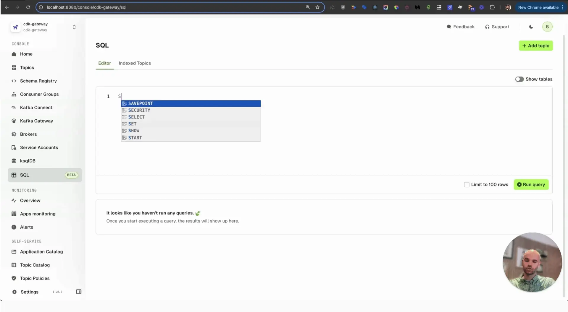SQL on Kafka, cluster health dashboard, and shareable filters
