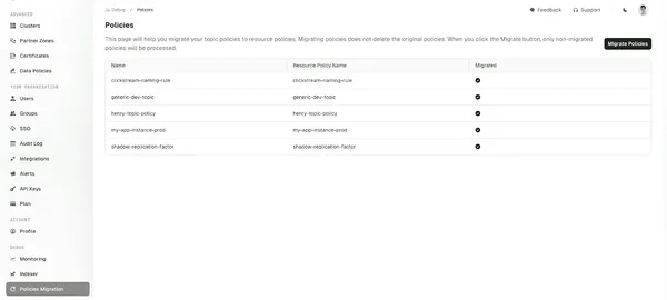 Confluent Cloud RBAC, policy migration, and rule diagnostics